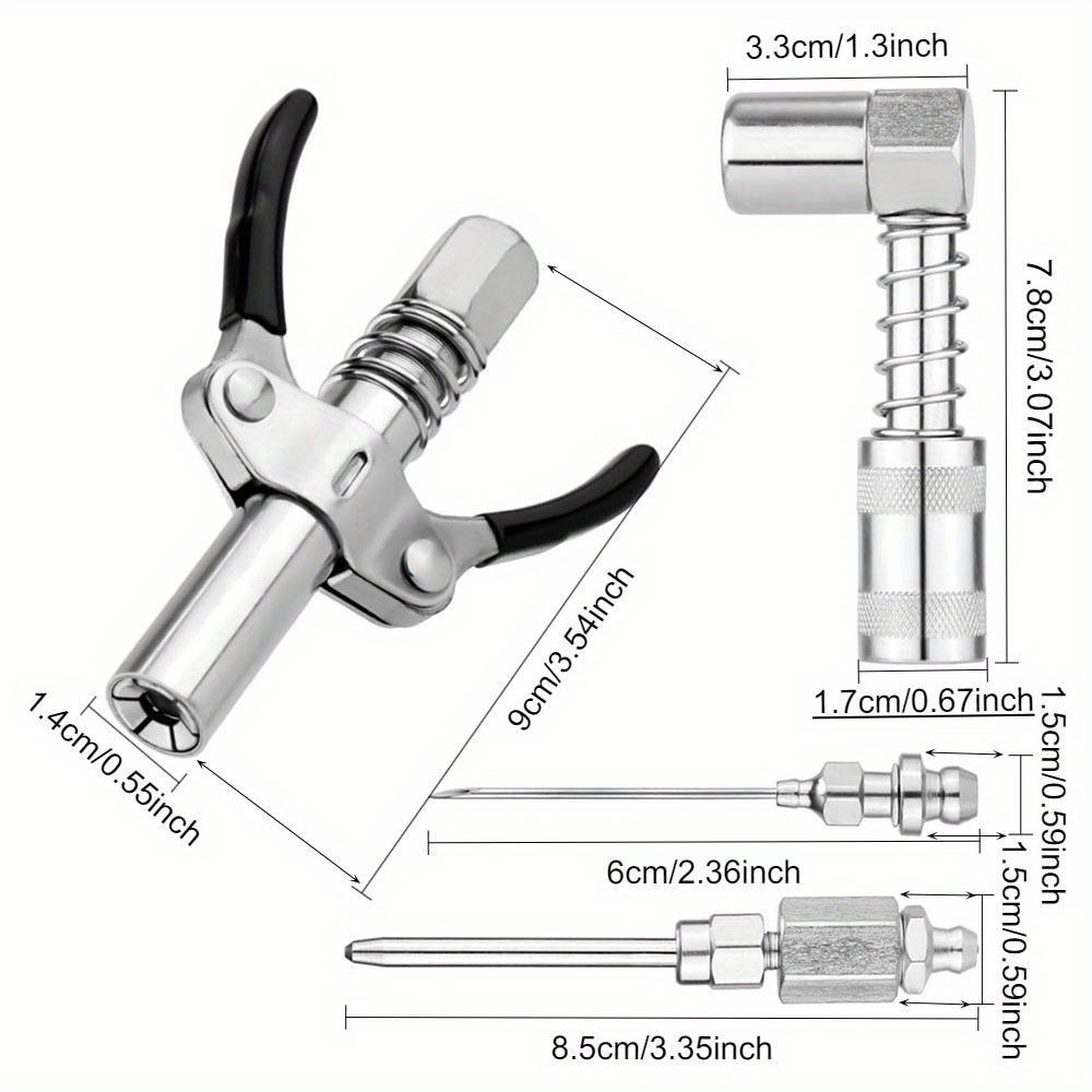 Grease Tool Fitting Kit 4Pcs 90 Degree Coupler Fitting Oil Pump Quick Release Nozzle Injector Lubricating Gun for Car Repair Carbon Steel