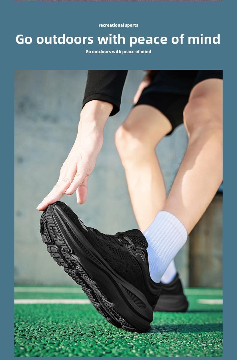 American Athlete's All-Black Performance Running Sneakers, Lightweight Breathable Mesh, Ultra-Cushioned Sole for Marathon, Training & Daily Wear