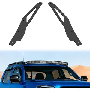 Nilight 42-in Smooth Stable Curved Shape LED Light Bar with CNC Pressed Iron Alloy Upper Windshield Roof Rivet Mount Brackets, Cab Light Bases for Toyota Tacoma 2005-2015 Factory Rack