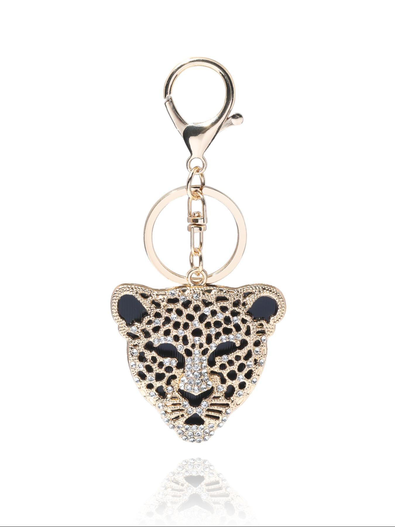 Leopard Head Design, Fashionable Alloy Keychain for Women & Men, Trendy All-match & Exquisite Keychain for Birthday Gift