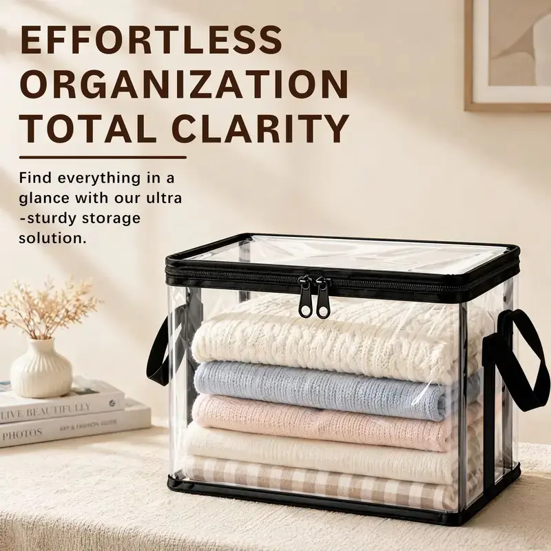 PVC Toy Storage Bag with Handle, Dust-Proof and Durable, Ideal for Stuffed Toys, Dolls, Clothes, Kids Room, Game Room, Living Room, Birthday Gift