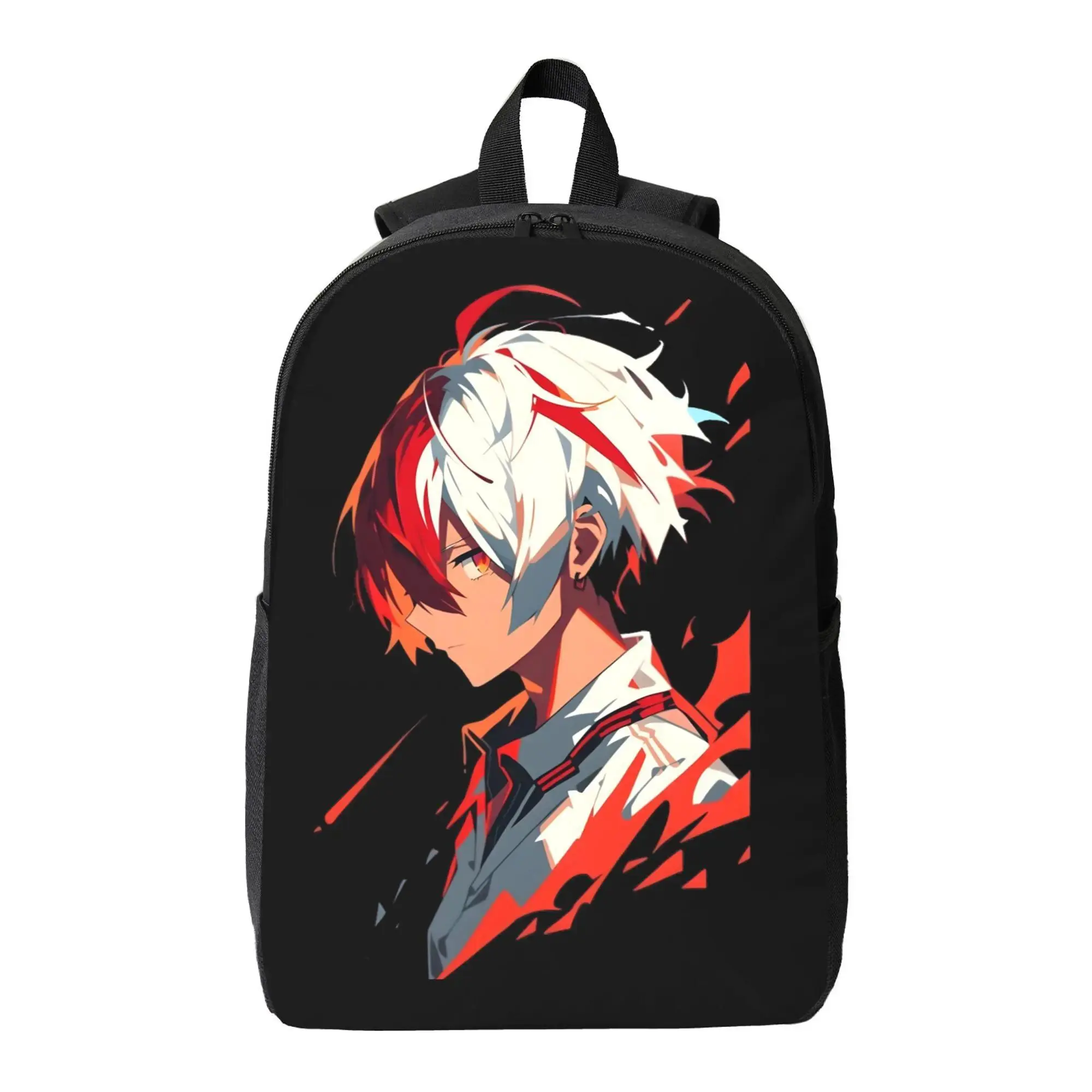 My Hero Academia Functional Backpack - Kawaii Cartoon Character All Over Print Bag for 15-Inch Laptop & iPad, Books, Ideal for Role Play, Fantasy Use (Featuring Deku, Shoto, Bakugo), Party, Chic