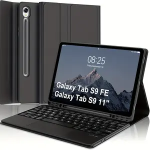 Tablet Keyboard Case with Screen Protector for Samsung Galaxy Tab S10 Fe/s9 Fe 5g, S Pen Holder, Rechargeable Wireless Bluetooth-compatible Keyboard, Smart Folio Cover, Portable Wireless Tablet Keyboard