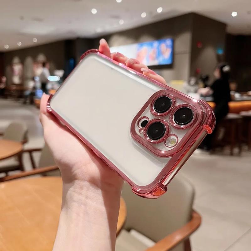Electroplated Frame with Reinforced Corners for Impact Resistance Shockproof Case Compatible with iPhone 11 12 13 14 15 16 17 Plus Pro Max and 17 Air Premium Stylish Highquality