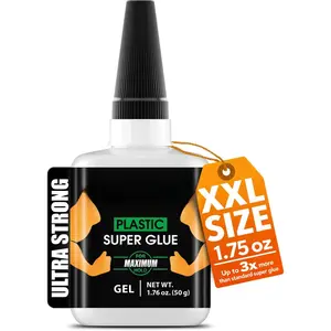 Plastic Super Glue Gel 1.76 oz XXL - for Cracks in PVC, ABS,  & Rigid Plastics - Non-Drip, Heat-Resistant CA Bond for Models, Miniatures & Components - Cyanoacrylate