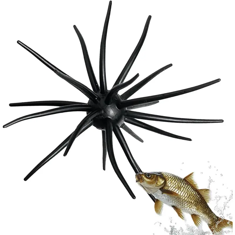 Pack of 5 TPE floating sea urchin soft lures for freshwater and saltwater fishing - tangle-free bionic worm lures realistic bottom worm lures for bass, pike, trout in lakes, rivers and oceans - floating action designed for weedy waters