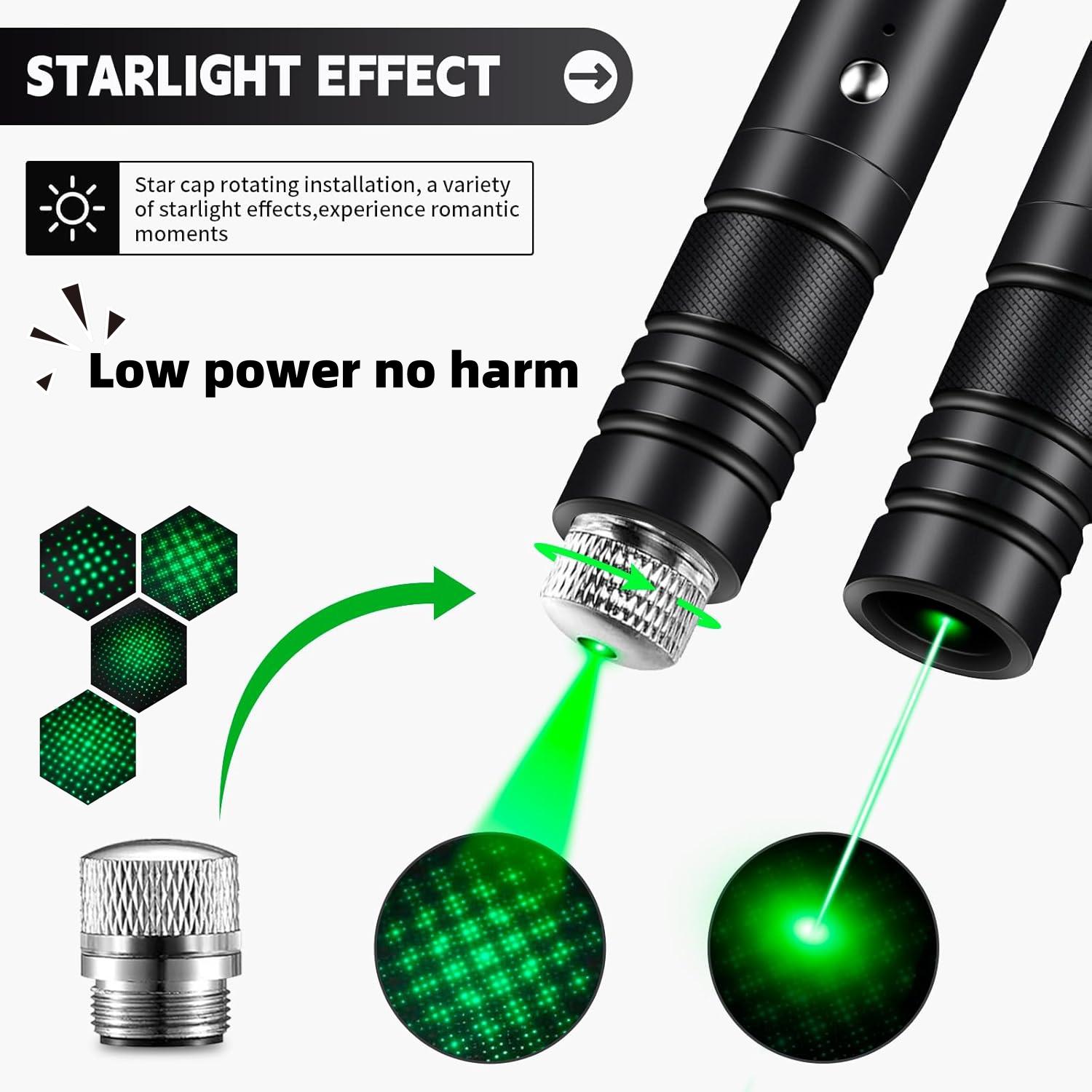 USB Rechargeable Pet Laser Toy, Laser Pointer, Low Power Safe Design, Interactive Wall Projection, Indoor Outdoor Use, Includes & Lasers