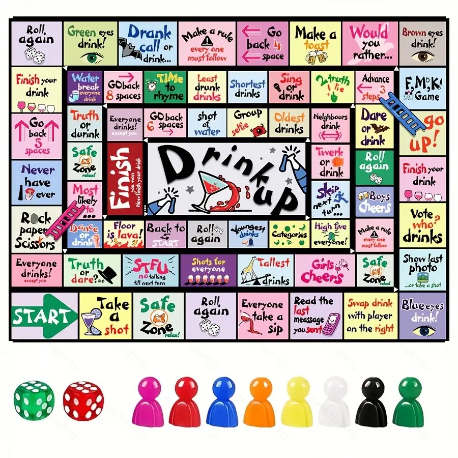 1 Pack Chessboard with Dice And Pieces, Fun True Or False Drinking Game, Party Entertainment Game, Suitable for Singles Party Night, Birthday Family Gathering Supplies
