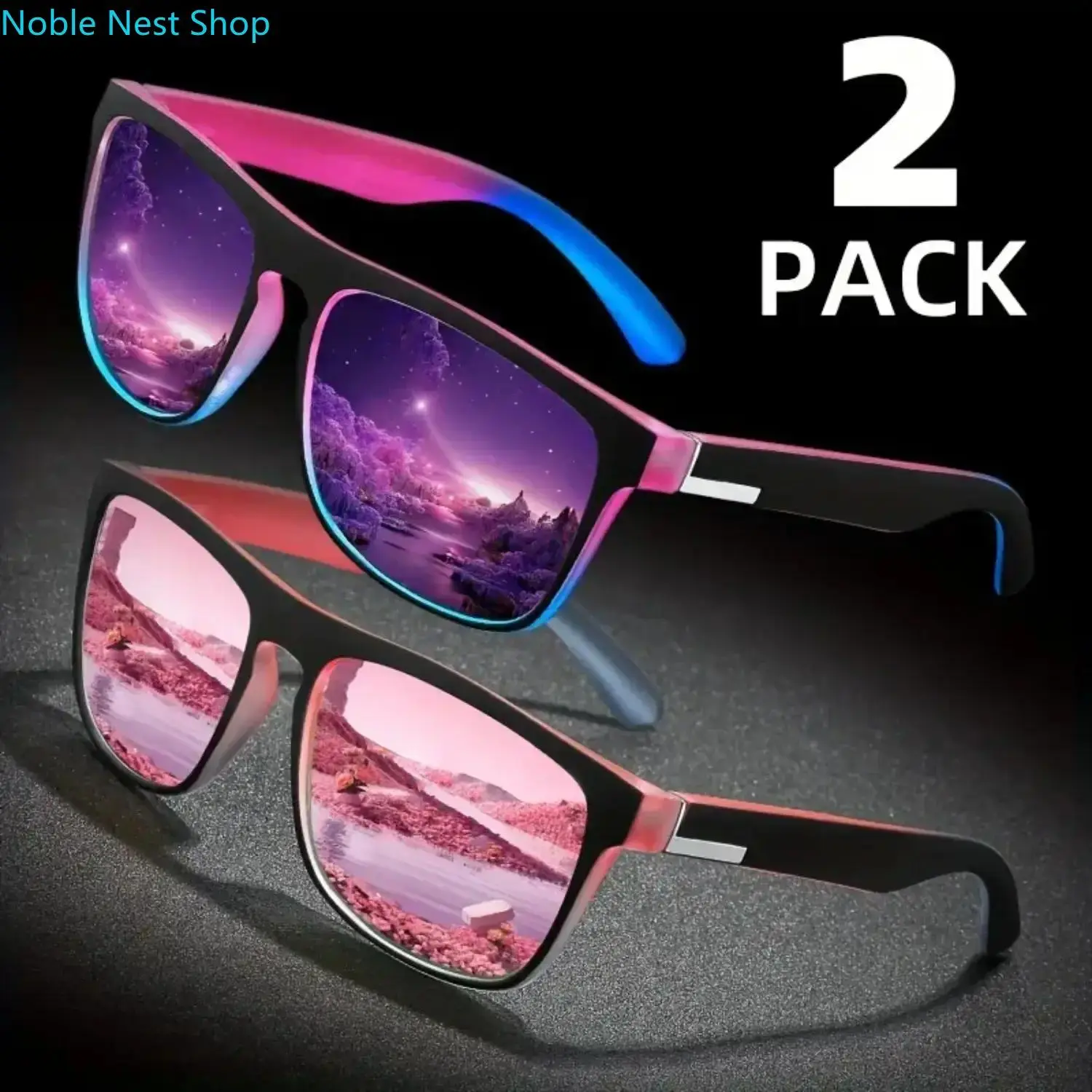 Classic Square Sunglasses for Women & Men, Trendy Composite Frame with TAC Lenses for Fashion Parties and Outdoor Sports, Full Rim