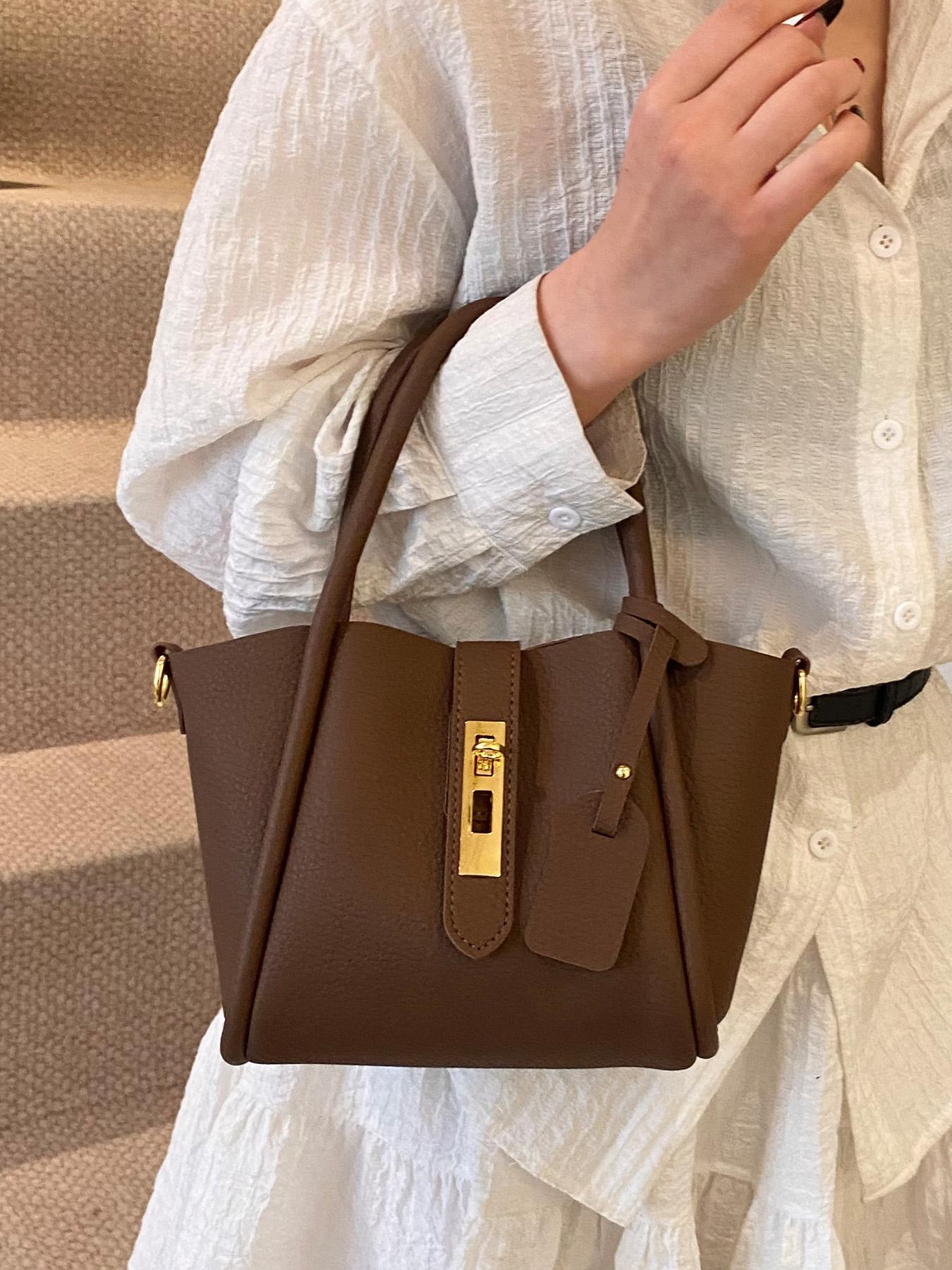 Women's Fashionable Temperament Handbag, Simple Retro Style Versatile Handbag for Work, School, Daily Commuting, Practical Gift Giving Handbag, Pu Leather Bag