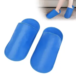 Ice Pack Slippers 2 Pack, Rapid Relief Hot and Cold Therapy, Gel Ice Packs for Foot Pain, Swollen Feet, Neuropathy, Plantar Fasciitis, One Size, Blue