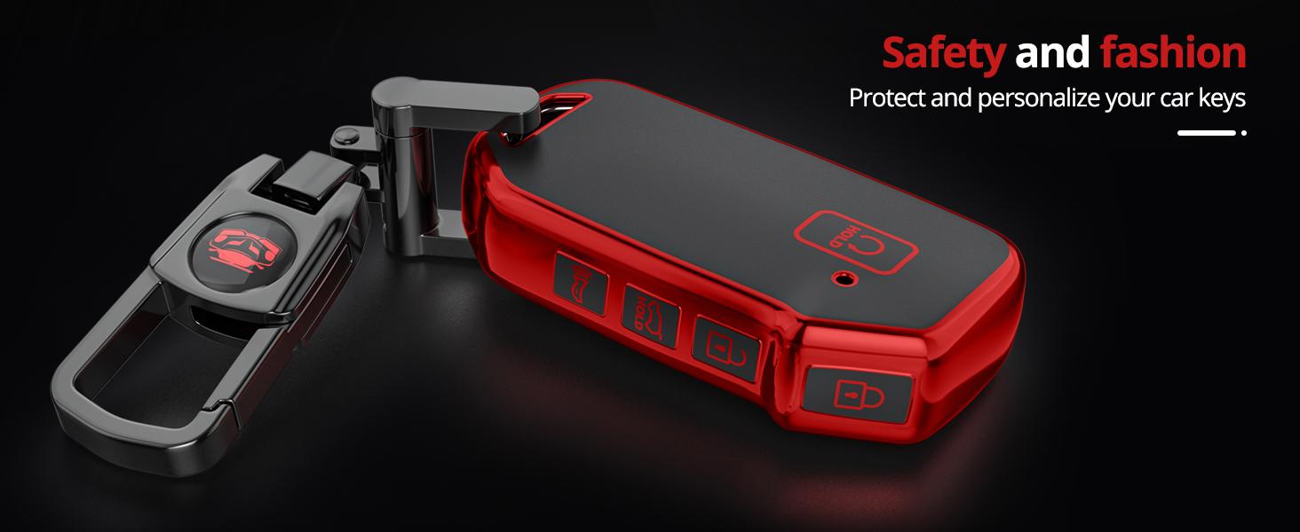 for Kia Key Fob Cover with Keychain.No Screws Required for Installation.Compatible with K4 K5 Forte Sportage Soul Seltos Telluride EV6 NIRO Stinger Sorento