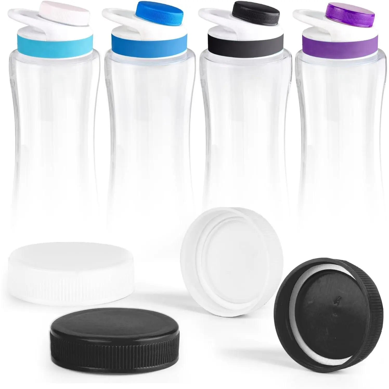 Lid for  Water Bottle - 4 Pack Cap Lid Replacements Compatible with , Fits  Flavor Cartridges, Essential Accessories for Plastic and Stainless Steel Water Bottles