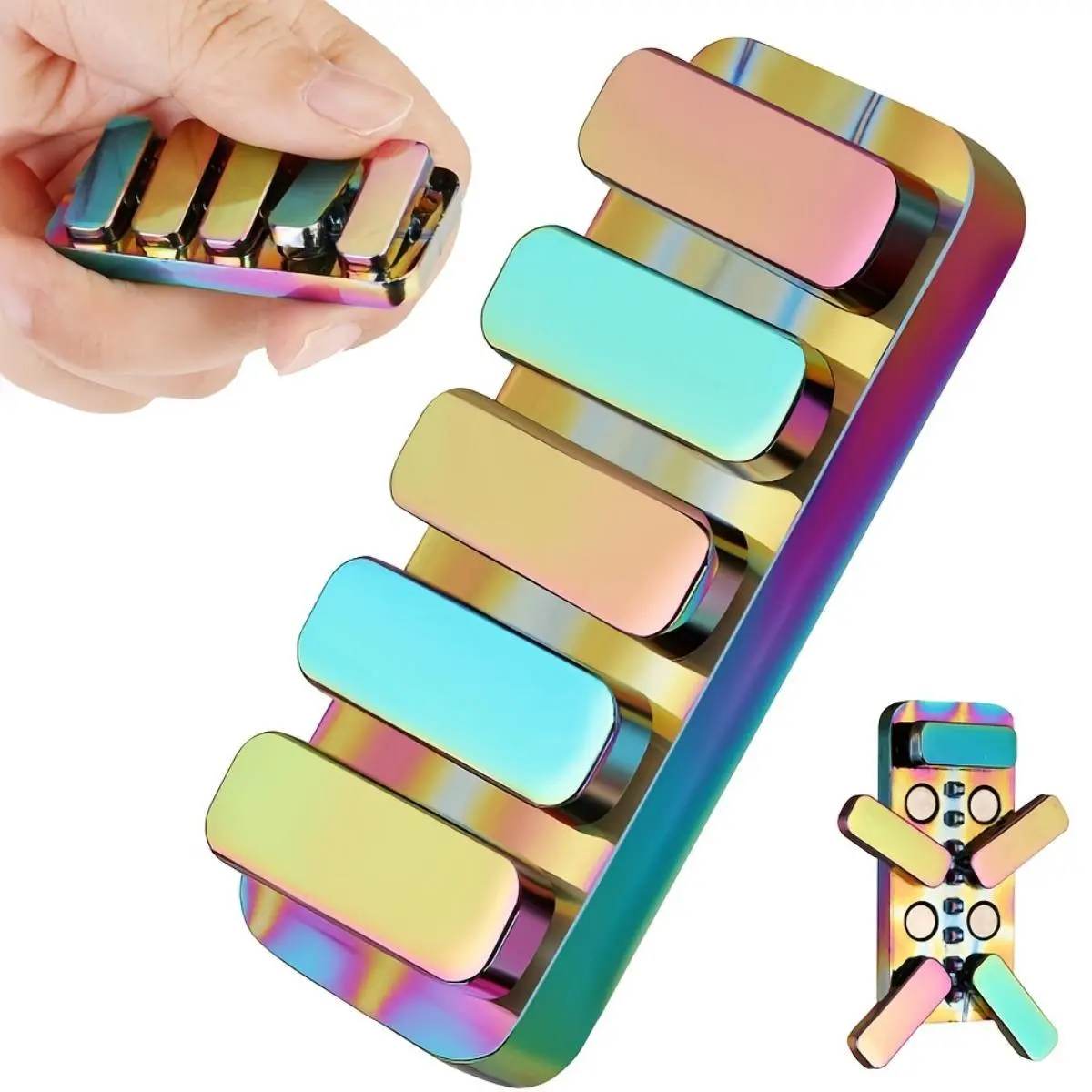 Metal Finger Slider Fidget Hand Strengthener, Compact EDC Tools and Gadgets, Portable Pocket Desk Accessory, Cool Mini Gadgets for Office, Travel, Gifts, Cool Gifts For Guys, Edc Desk Accessory, Mini Useful Items, Pocket Hand Strengthener