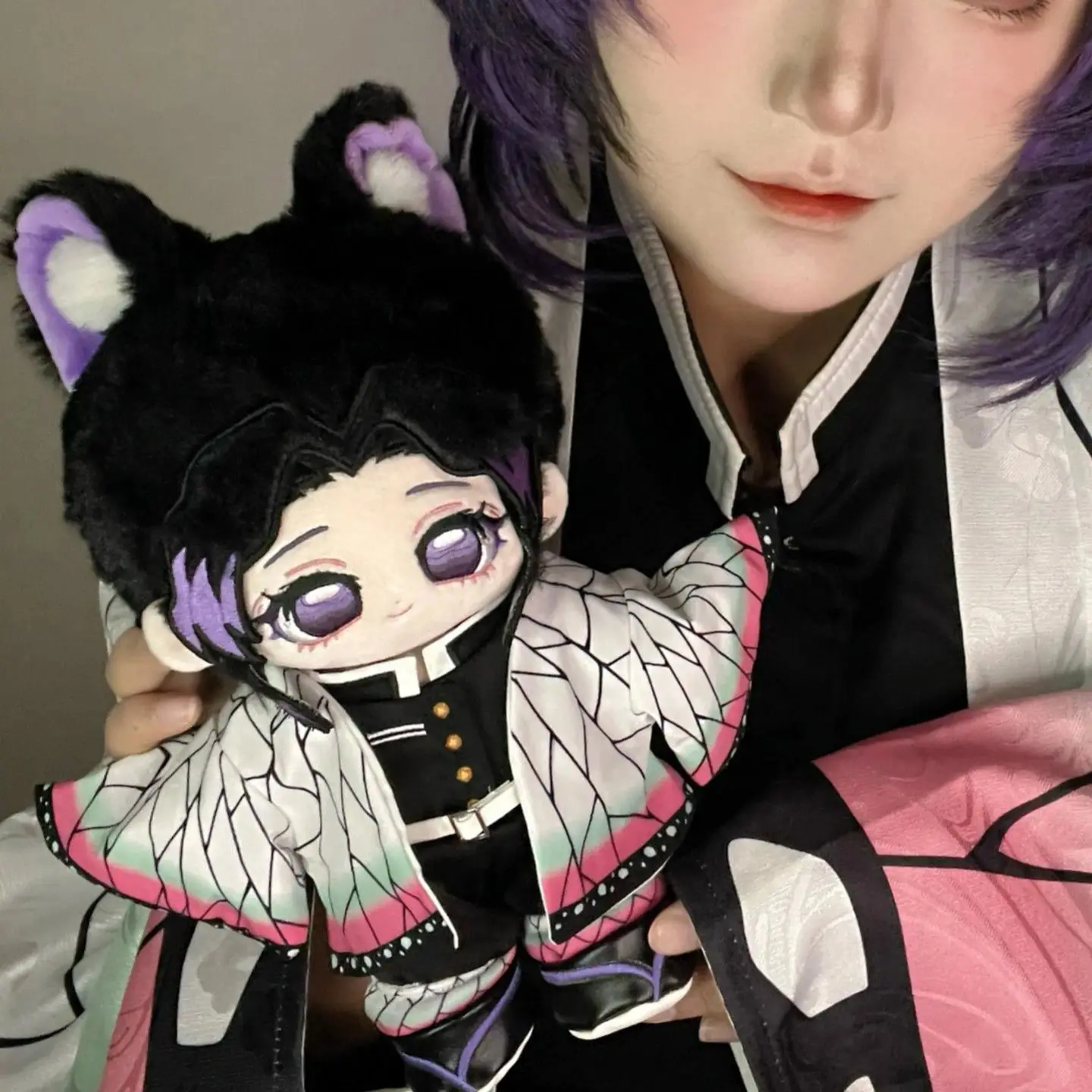 20cm Demon Slayer Shinobu Kocho  Plush Cute Kawaii Stuffed Doll Anime Figure Pillow Cosplay Birthday Gift