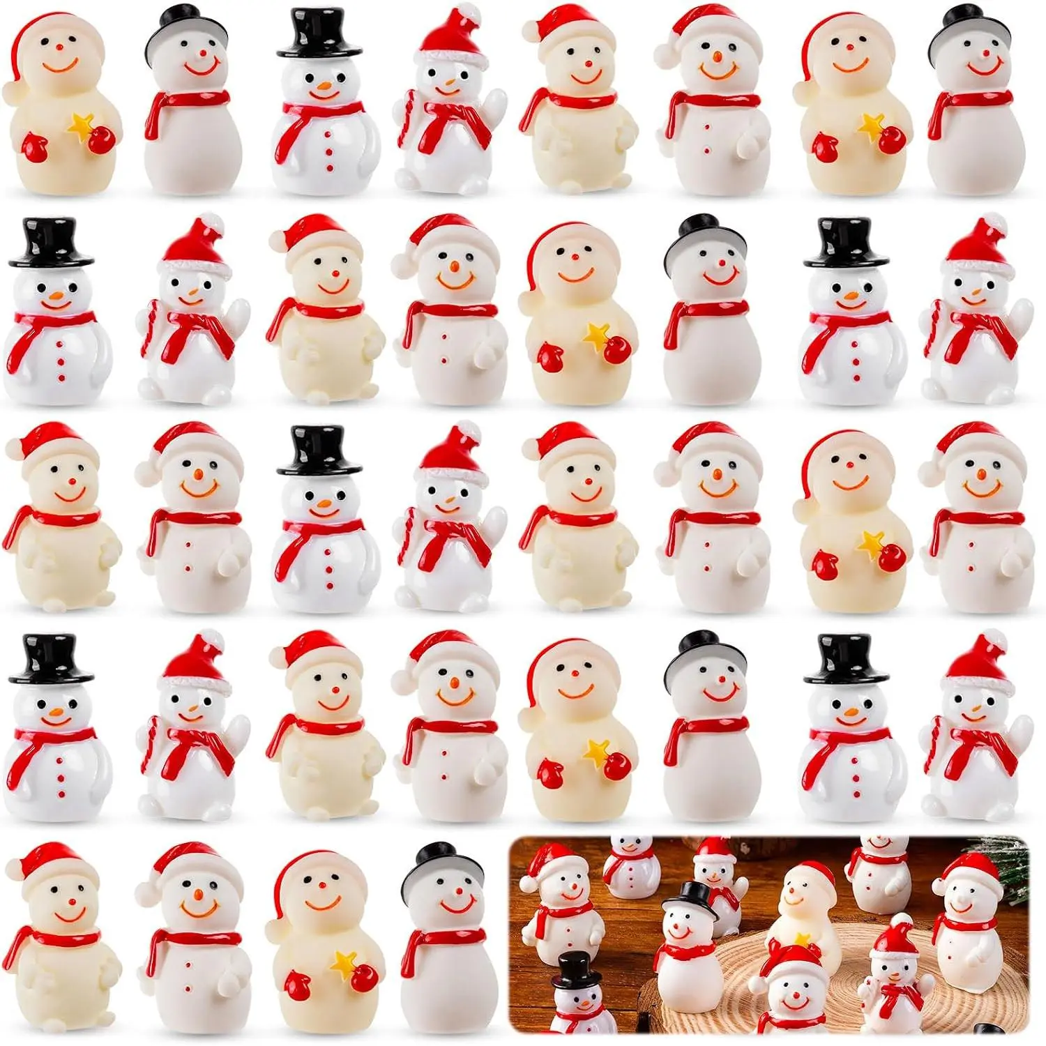 36 count Mini Snowman Figurines