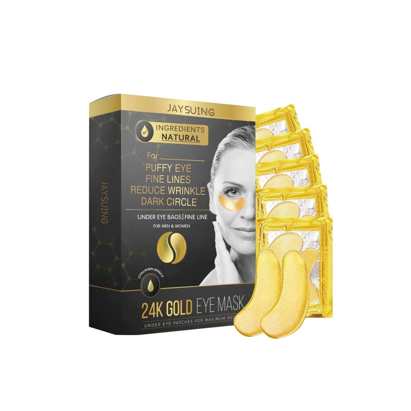 24k Gold Eye Mask with Hyaluronic Acid & Retinol, Collagen Natural Ingredients, Reduces Fine Lines Dark Circles, Moisturizing Firming Skin Care