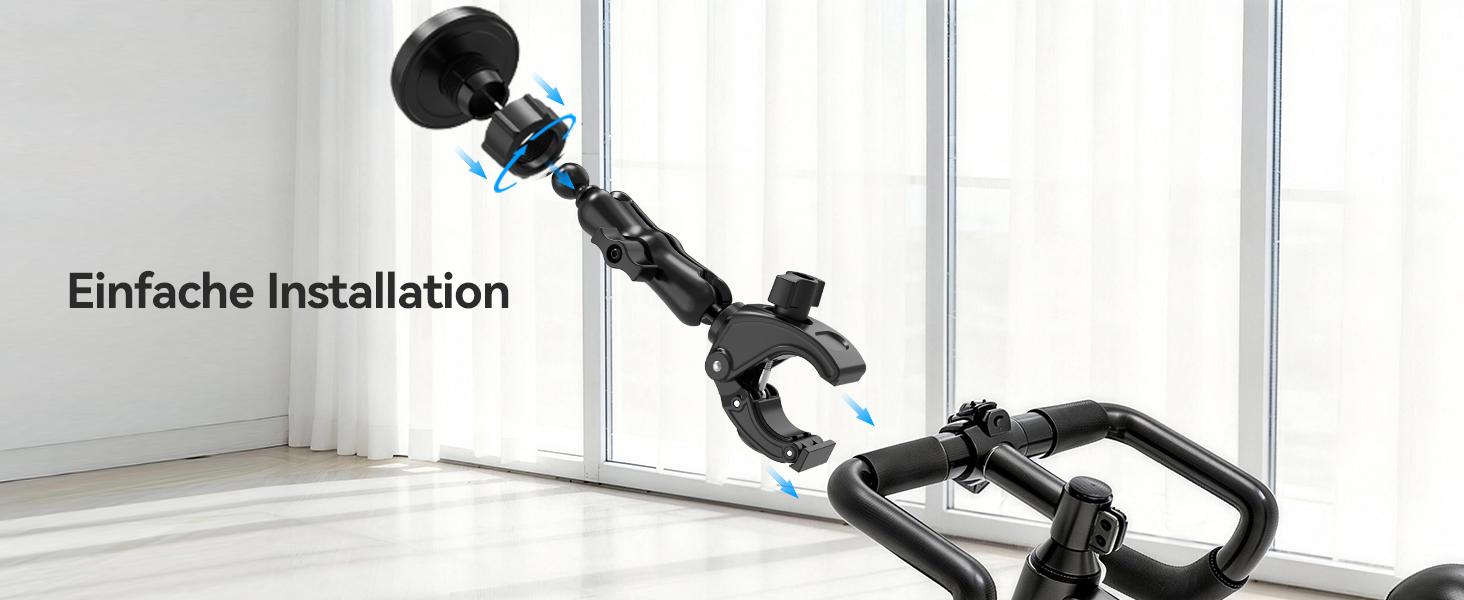 OHLPRO Magnetic Tablet Holder Treadmill & Exercise Bike, 360 °     Rotatable Microphone Stand Holder Mobile Phone Holder for Stationary Bicycle Spin Bike Pushchair Handlebar, Tablet Holder for Smartphones