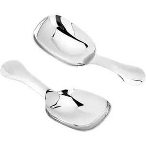 1/4 Cup 60 ml Leave-in Canister Scoops, Set of 2 Polished 304 Stainless Steel Utility Scoop, Coffee Beans Scoops