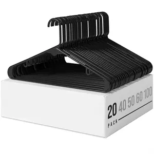 Plastic Clothes Hangers Set of 20, & Options, Ideal for Coats & Wardrobe Organization, Space-Saving Universal Hangers