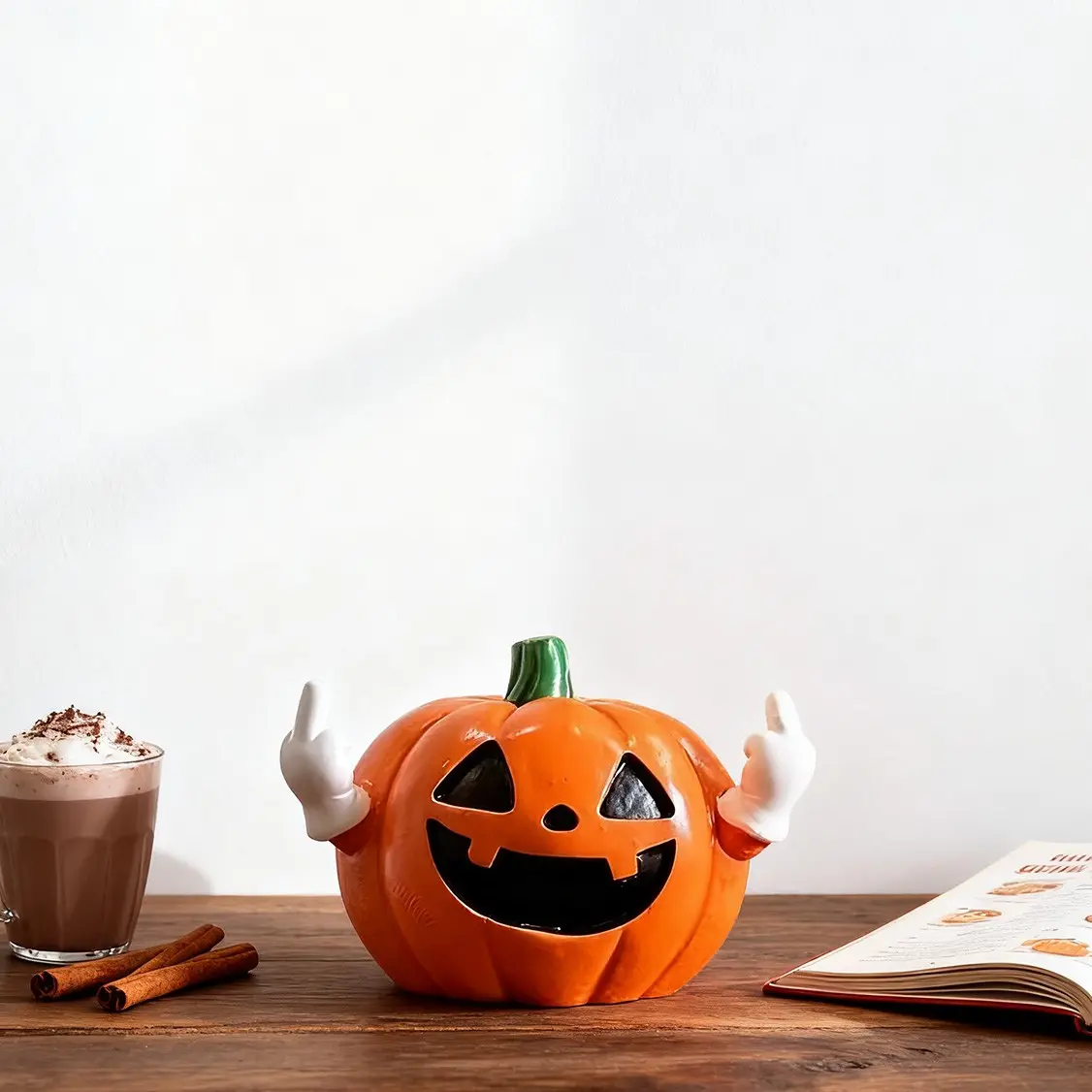 Halloween Pumpkin Decoration, Funny Resin Ornament, Fun Halloween Party Decor, Vertical Centerpiece Pumpkin, Spooky Festival Accessory, Table Centerpiece