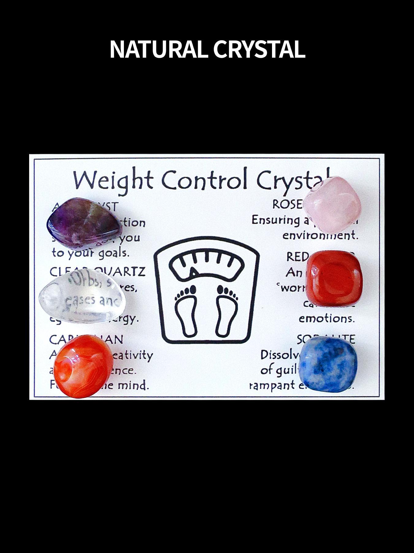 Natural Crystal Stone Set, Weight Control Crystal Stone Set, Energy Healing Crystal, Jewelry Accessories for Women & Men
