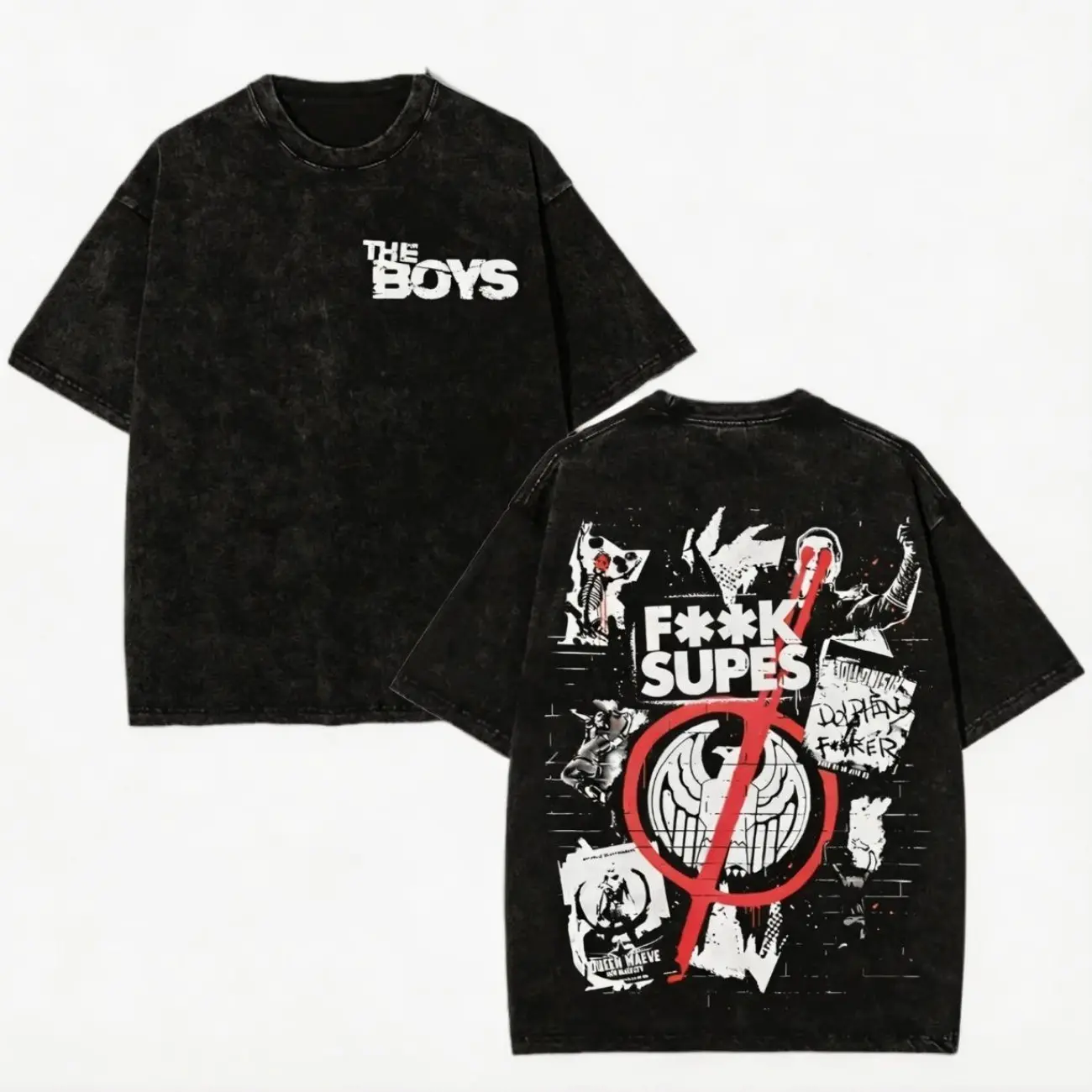The Boys Limited Edition Graphic Tee, Vintage Washed Cotton T-Shirt for Streetwear, Oversized T-Shirts Tee TV Series Summer Short Sleeve Unisex Top