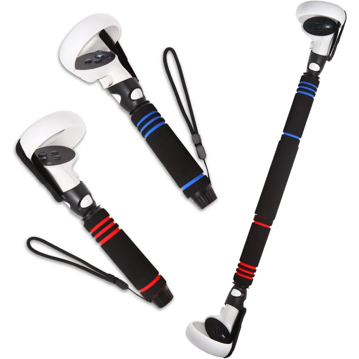 VR  Handle Attachments for Oculus/  2 Handles,2 in 1 Upgraded Multipurpose VR /Long Stick Handle Extension Grips for  2 Controllers Playing BeatSaber