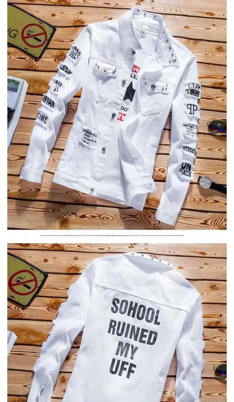 sets for men clothing Spring Autumn Mens Denim Jacket + Jeans Pants Set Fashion Single Breasted Coat Trousers Two Piece Denim suit Clothes Sleeve Sleeved Basic Formal Menswear 2 Piece Denim Outfit Jean Jacket and Jeans Set Denim Set (Belt not include