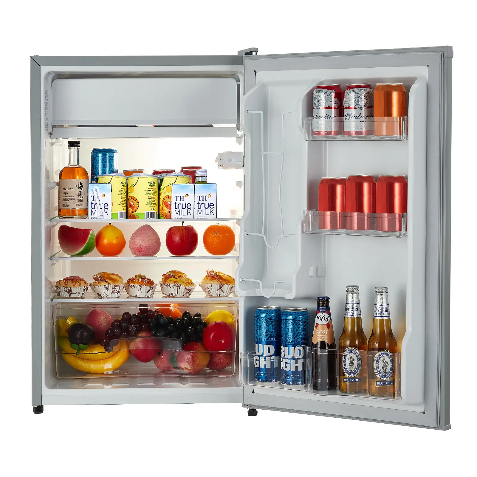 4.3 Cu.Ft Energy Save Mini Fridge with Freezing Function | Compact Single Door Refrigerator, 7 Temp Settings, Low Noise, Removable Shelf for Dorm, Office
