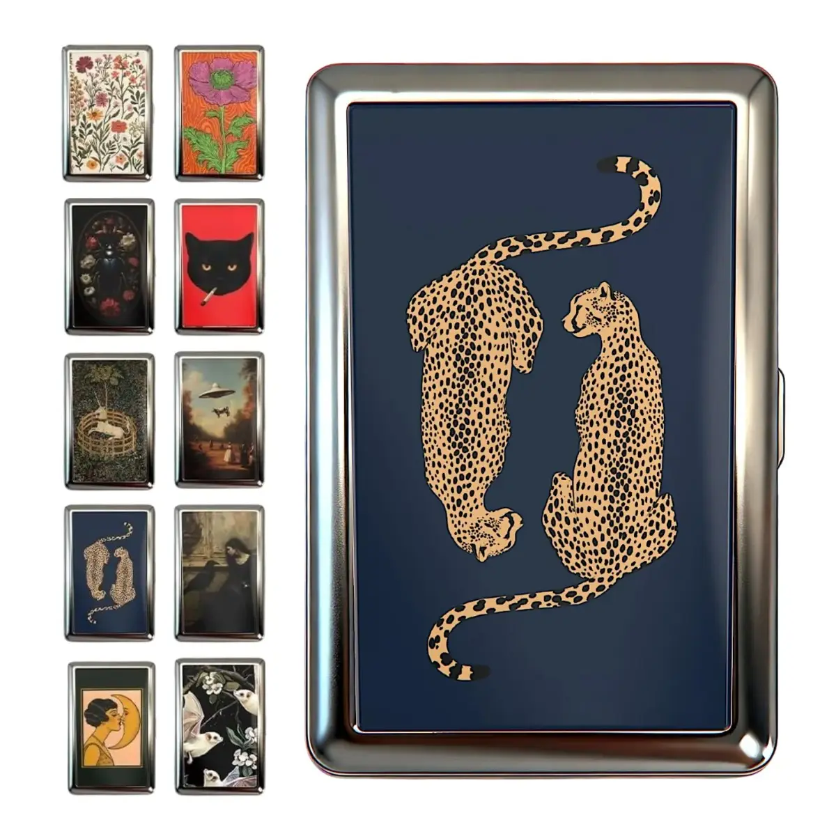 Vintage Wallet Card Holder - Metal Case Stash Tin Box Versatility Trinket Business Card ID Holder Office Accessories Multifunctional Stationery