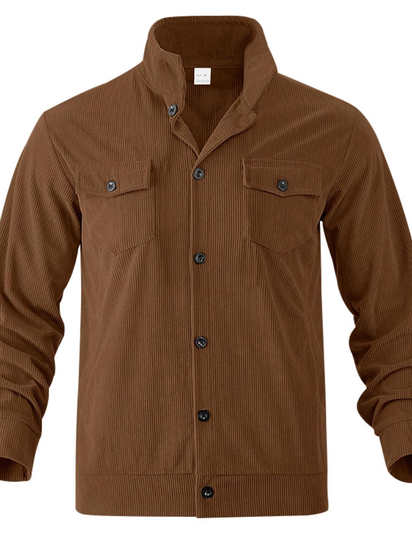 Men's Corduroy Jacket Coat, Spring & Fall Heavyweight Casual Outerwear, Durable Comfortable Design, Perfect for Outdoor Activities