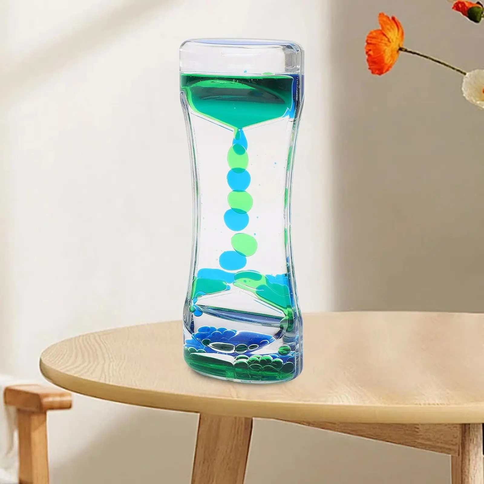 Liquid Motion Bubbler Timer Pack of 1 Colorful Hourglass Liquid Bubbler ADHD Fidget Sensory Gift for Adults