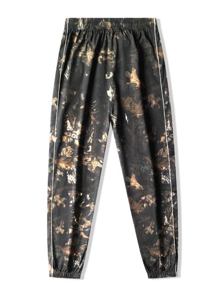 Men's Casual Jogger Pants with Forest Print, Drawstring Waistband, Perfect for Daily Wear & Leisure Activities, Workout Jogger