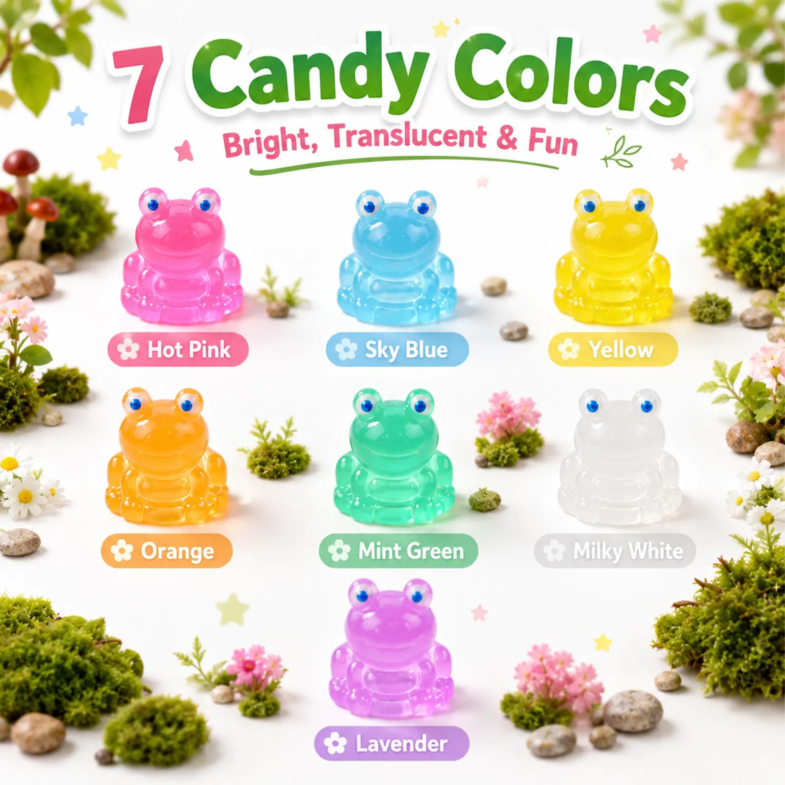 30pcs Glow-In-The-Dark Frog Figurine Decorations, Resin Miniature Ornaments for DIY Indoor Garden, Party Decoration, No Power Needed