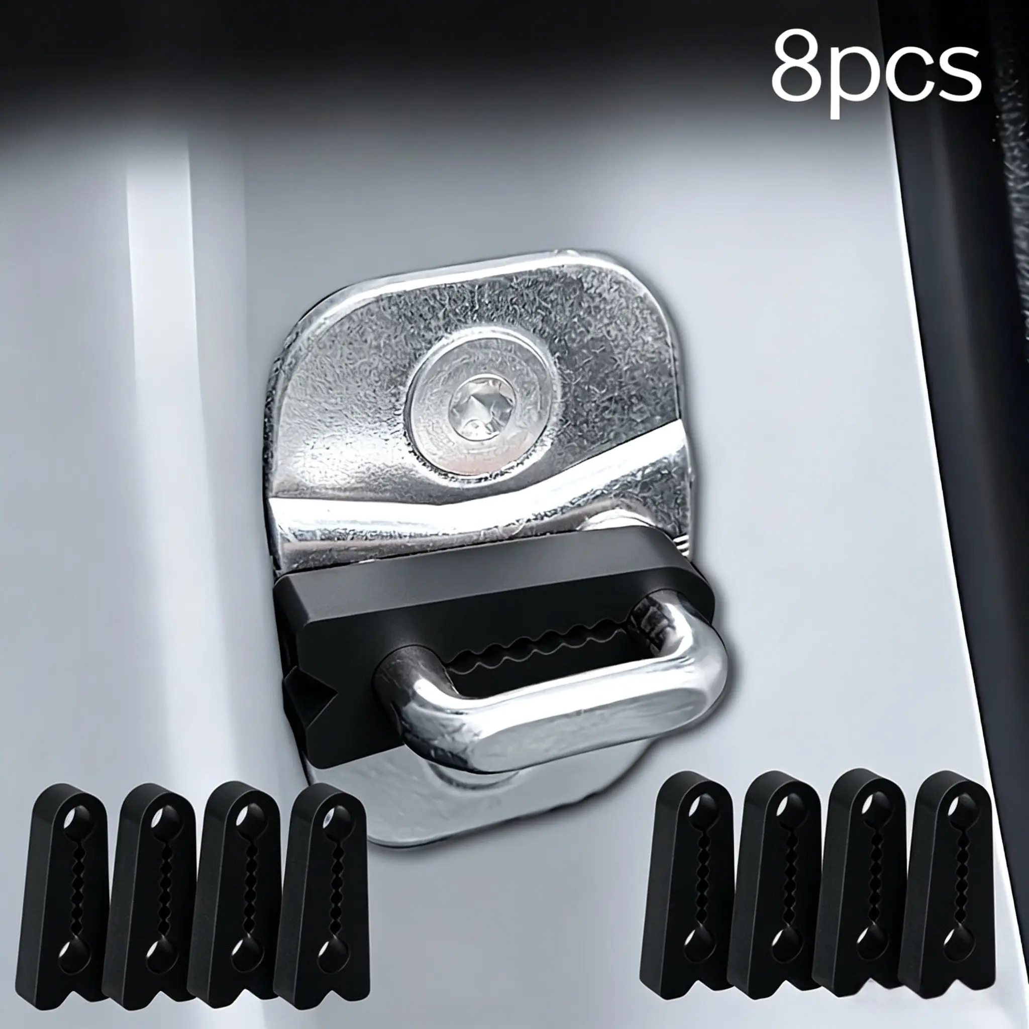 8Pcs Silicone Car Door Latch Shock Absorber Pads, Universal Car Door Noise Reduction Anti-Collision Silent Buffer Protector