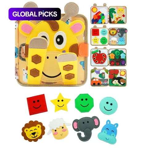 Educational Felt Busy Board Toy, 1-Piece 3D Story Cloth Book, Fine Motor Skills Learning Toy, Travel Toy, Birthday Gift