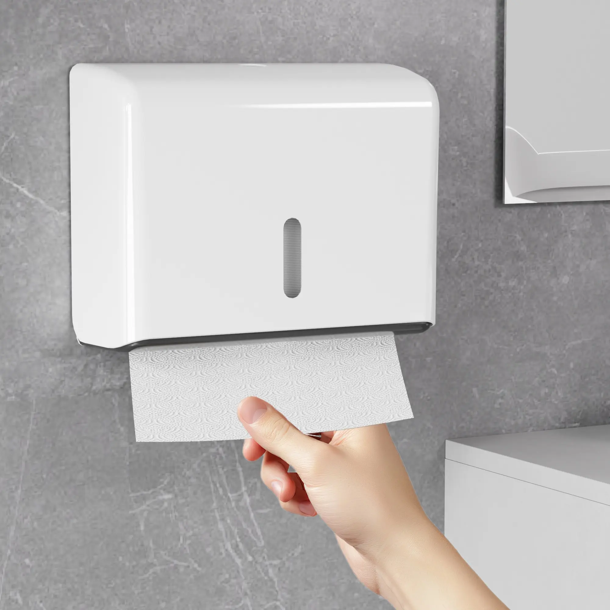Large-capacity 200-sheet Hand Towel Tissue Box • Wall-mounted Bathroom Hand Towel Tissue Box • No-drill Washroom Dry Hand Tissue Box • Kitchen Wall-mounted Tissue Dispenser • Free No-drill Installation Accessories