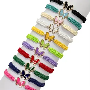 11Pcs Butterfly Friendship Bracelets Set Colorful Handmade Braided Bff Friend Adjustable Wristbands Women
