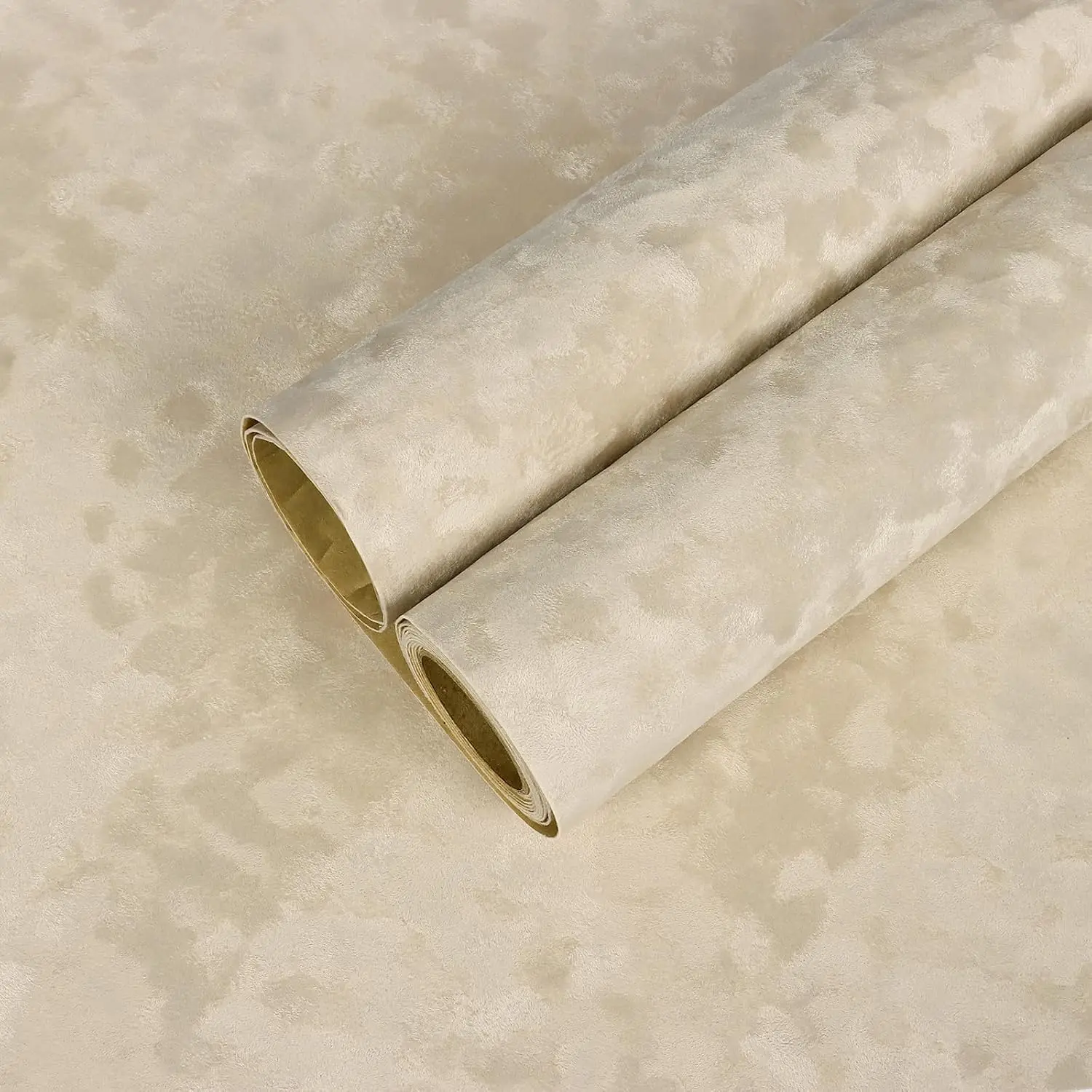 Beige Self Adhesive Flock Contact Paper Shelf Liner Roll for  Drawer - Removable  Fabric Peel and Stick Wallpaper - Soft Liner for Dresser - DIY 12''x100''