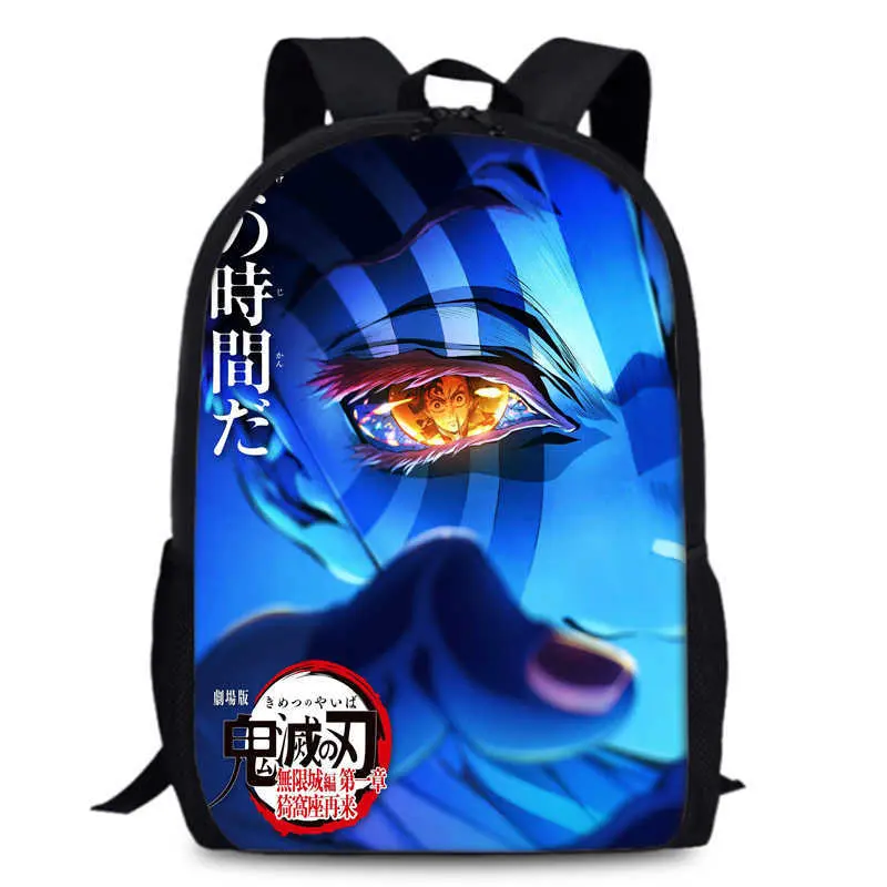 Demon Slayer Infinity Castle Backpack, Anime Movie School Bag for Kids, Large Capacity Single Compartment Student Backpack, Casual Travel Bookbag