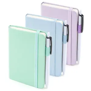 3 Pack Pocket Small Notebook Journals, Mini Cute Hardcover College Ruled Notepad Women Office Supplies, with 3 Black Pens, 3.5"x 5.5", A6