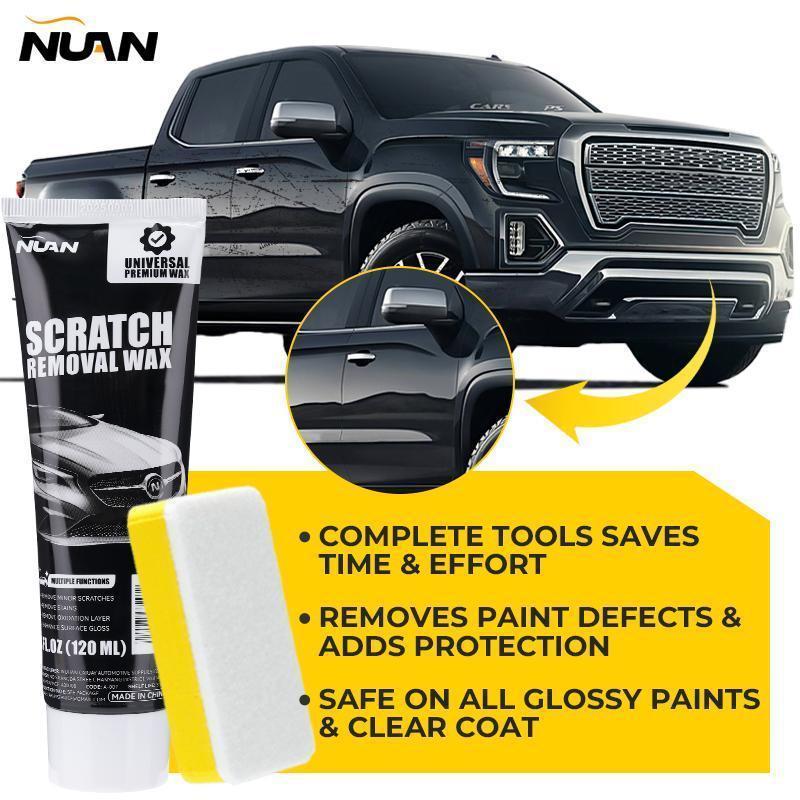 NUAN Car Scratch Repair Paste Kit – Instant Scratch Remover Wax for Car Paint, Erases Light Scratches & Scuffs, Restores Mirror Gloss, Easy DIY Repair with Sponge & Cloth