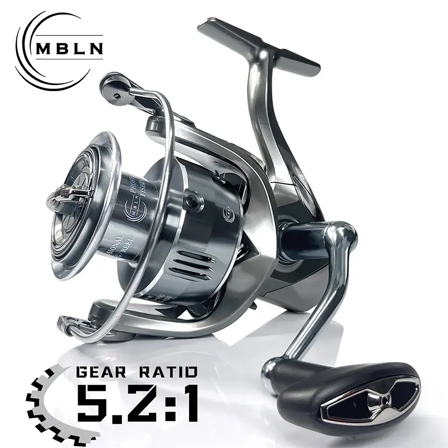 2000-7000 Series Fishing Spinning Reel, 5.2:1 Gear Ratio, Full Metal Spool Handle, Long Cast Reel, Fishing Equipment