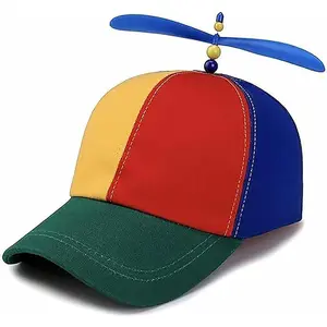Colorful Helicopter Baseball Cap: Neutral Adjustable Cute Baseball Helicopter Propeller Cap Snapback CapGift.
