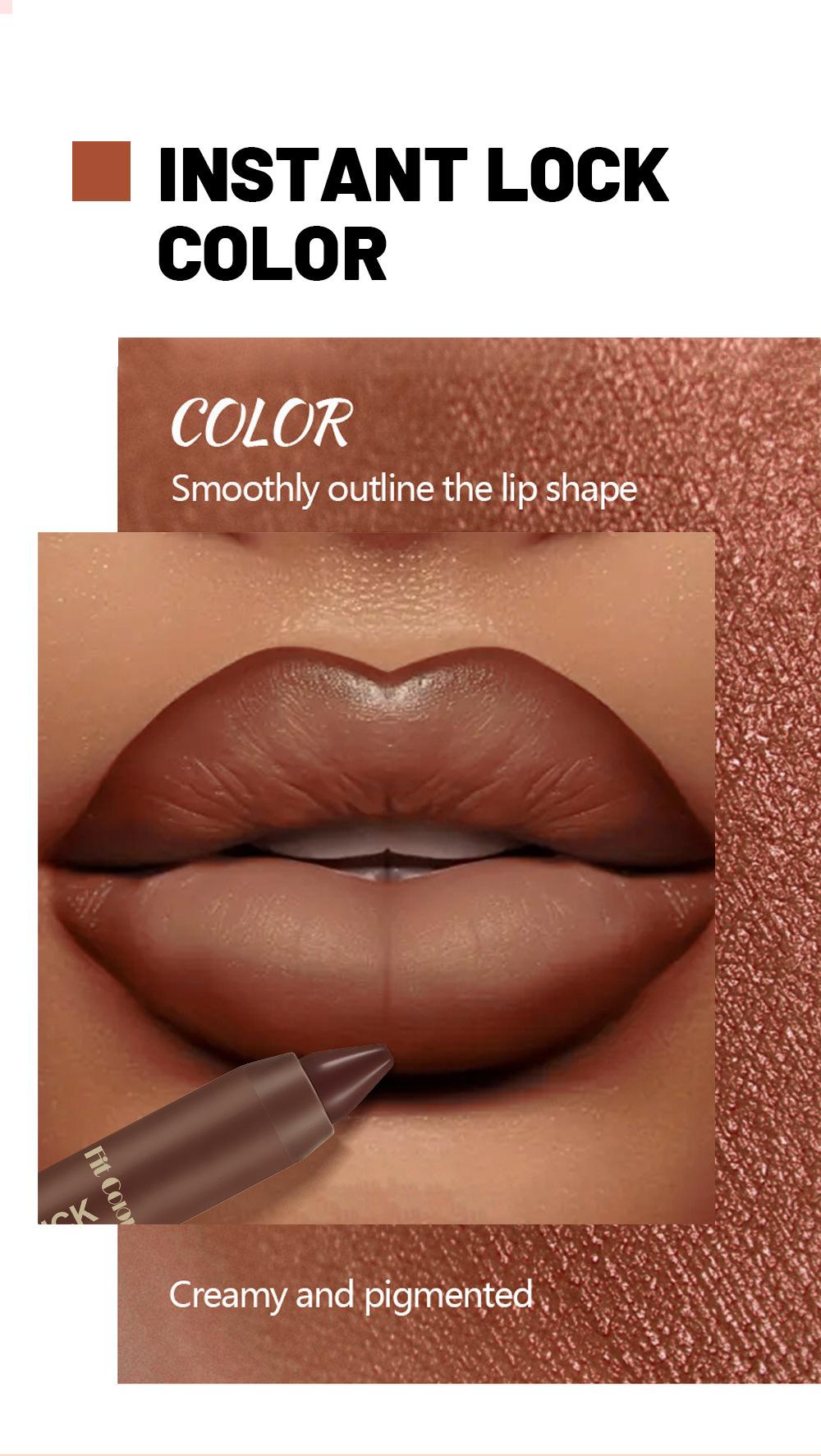 Erinde Matte Lipstick Crayon for Women, Warm Reddish Brown 24 Hour Lipstick Lip Liner Pencil, Neutral Lip Stick Long Lasting Waterproof, Vegan & Cruelty-Free