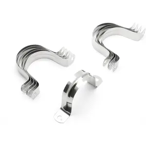 Inch Stainless Steel Large Conduit Clamps, Two Hole Strap U Bracket Rigid Pipe Strap Metal U Clamp Conduit Strap Tension Clips U-tube Clamp Heavy Duty