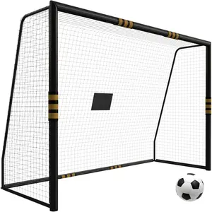 Steel Competition Soccer Goal, 8x5ft Portable Backyard Soccer Goal with Net & Ground Stakes, Outdoor Practice Goal for Adults & Youth