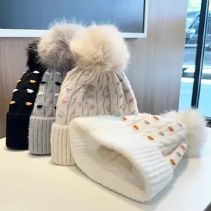 Winter Warm Beanie Women's Hat Thickened Cold-Proof Knitted Cap Outdoor Sports Cycling Skiing Pullover Hats Bonnets for Women