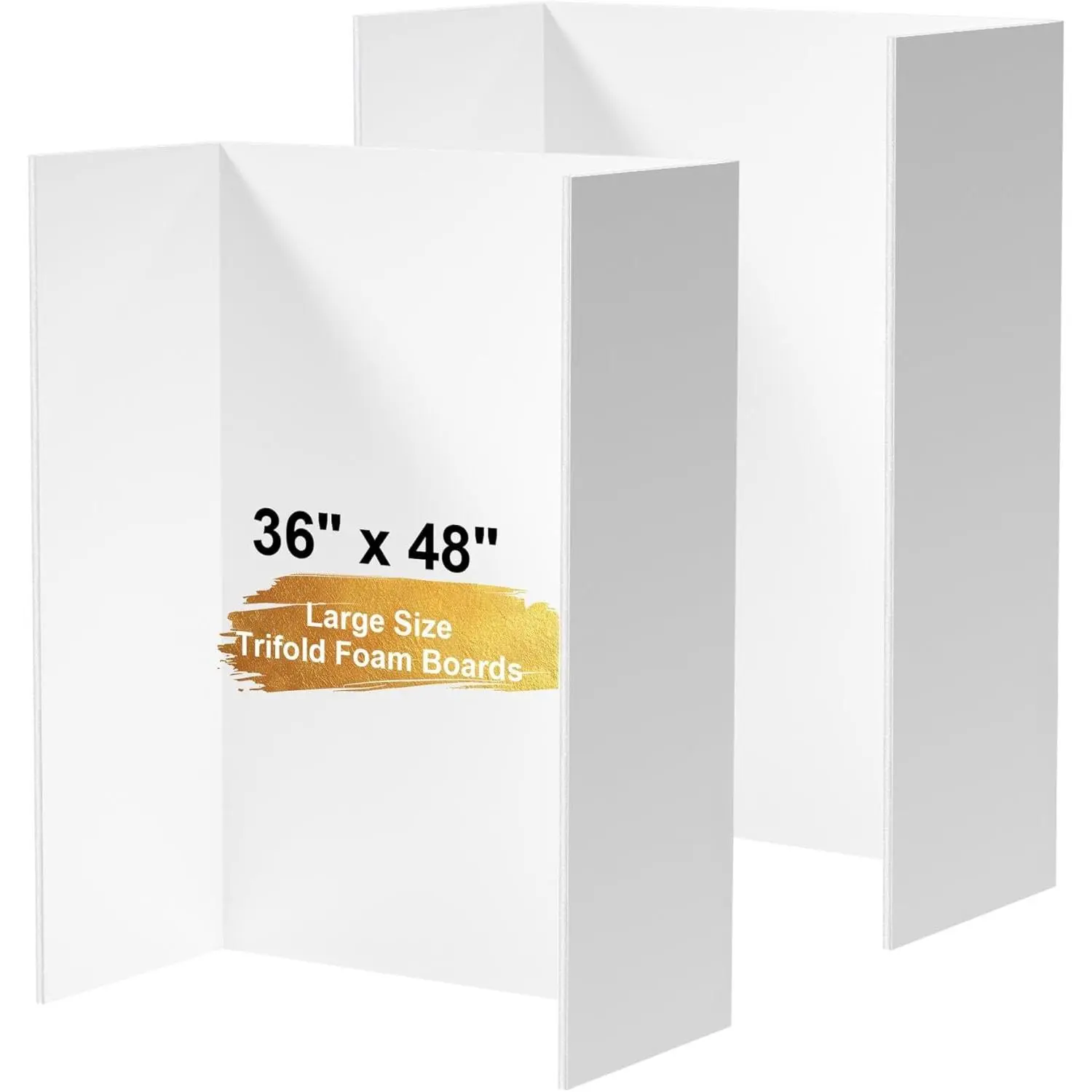2 Pack 36" x 48" White Trifold Poster Board Foam Core, Large Tri Fold Foldable Posterboard Foam Project Boards for Science Fair, School Projects, Business Presentations & Photos Displays